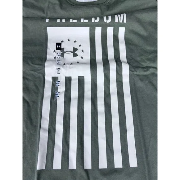 Men's Under Armour Freedom Flag Logo Tactical T Shirt NEW Sz Small - Picture 7 of 7